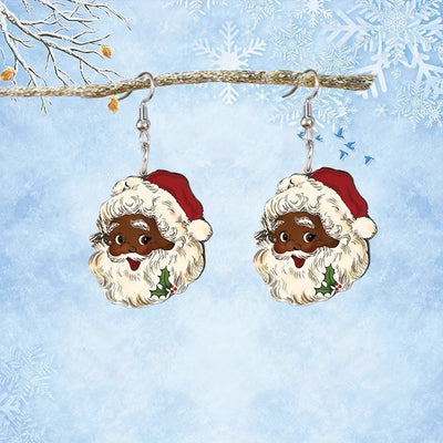 Aretes Colgantes de Papá Noel en Acrílico - Diseño Navideño Adorable - Image 3