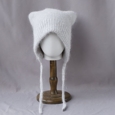 Gorro Tejido Cálido con Orejas de Gato - Pelaje de Conejo Suave - Image 6