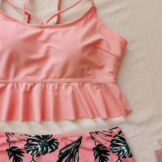 Traje de Baño Tankini Mujer Cintura Alta Triángulo Estampado - Image 11