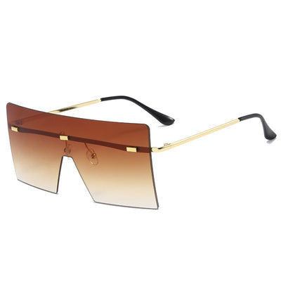 Gafas de Sol Cuadradas Oversized sin Marco - Estilo Vintage Lujo para Mujer - Image 10