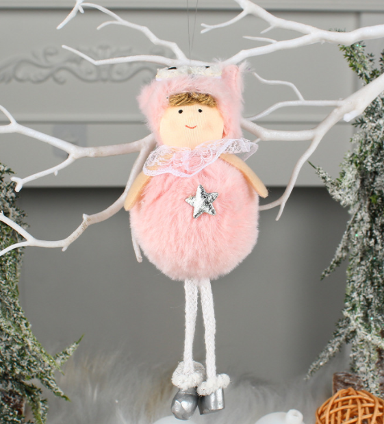 Ángel Navideño Colgante con Piernas Largas de Peluche