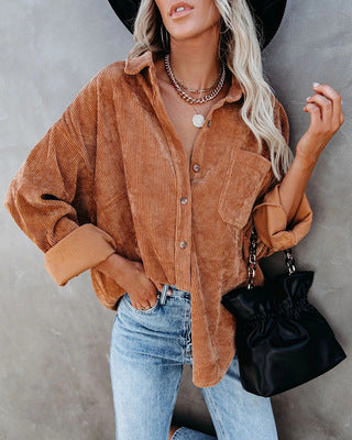 Chamarra Casual para Mujer de Solapa con Color Sólido - Otoño e Invierno - Image 13