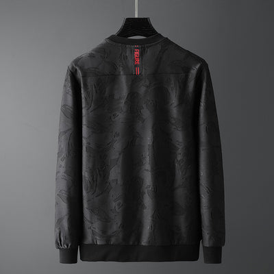 Suéter Cuello Redondo Manga Larga para Hombre Negro - Image 3
