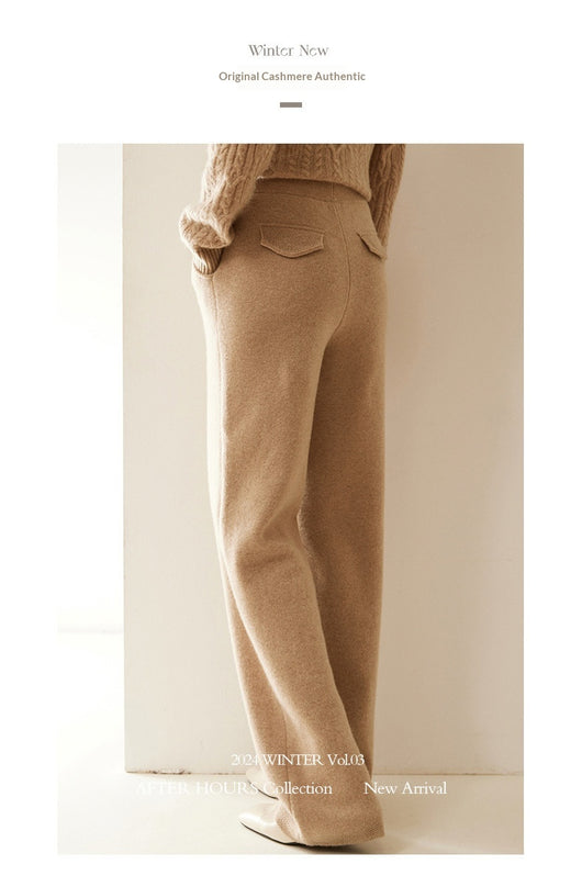 Pantalones de Cashmere Anchos de Cintura Alta - Diseño Elegante y Favorecedor - Image 27