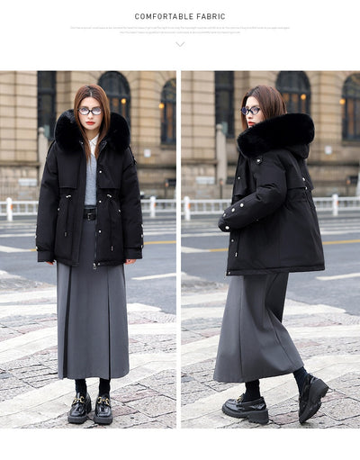Chaqueta Acolchada Mujer con Cuello de Pelaje y Forro Polar - Image 25