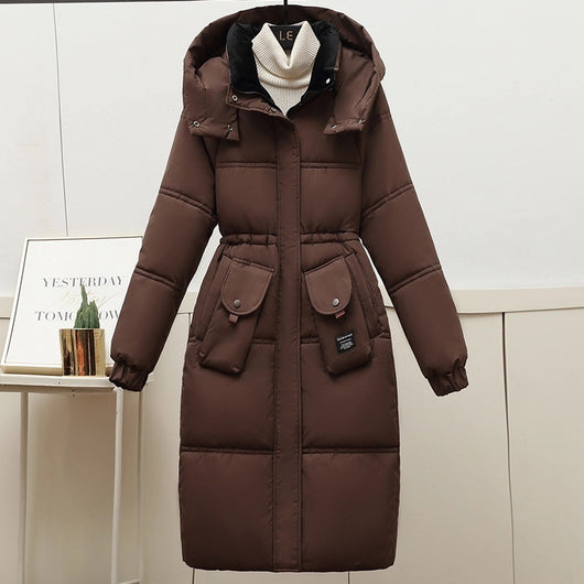 Abrigo Largo Acolchado de Algodón para Mujer Talla Grande - Image 4