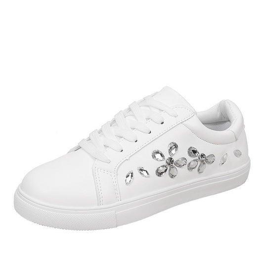 Tenis Blancos Coreanos con Bordado Casual y Suela Plana - Image 6