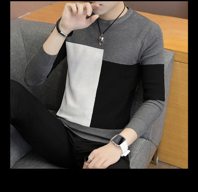Suéter Tejido Cuello Redondo Estilo Coreano para Hombre - Image 5