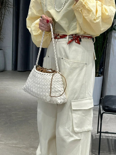 Bolso Tejido de Cuero Auténtico para Mujer - Bandolera Minimalista - Image 17