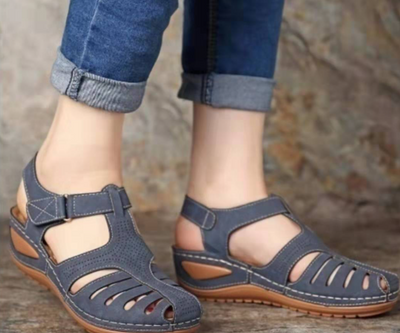 Sandalias Wedge Talla Grande con Velcro y Punta Redonda - Image 17