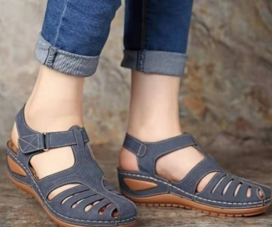 Sandalias Wedge Talla Grande con Velcro y Punta Redonda - Image 17