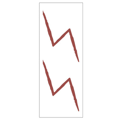 Red lightning bolt temporary tattoo sticker, featuring two jagged red lightning designs on a white background. - Image 6