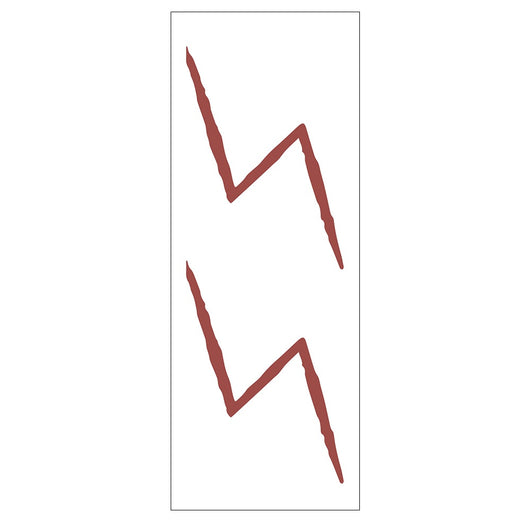 Red lightning bolt temporary tattoo sticker, featuring two jagged red lightning designs on a white background. - Image 6