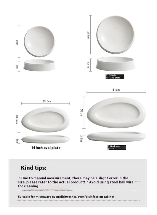 Plato de Cerámica Blanca con Diseño Irregular - Image 11
