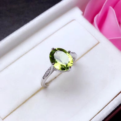 Anillo de Peridoto Natural en Plata 925 - Joya de Gemas Coloridas - Image 3