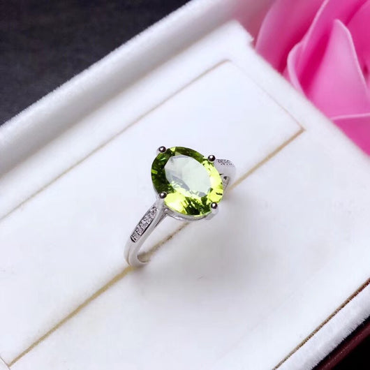 Anillo de Peridoto Natural en Plata 925 - Joya de Gemas Coloridas - Image 3