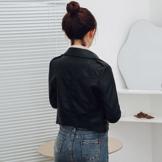 Chaqueta de Cuero Coreana Slim Plus Size con Forro Polar Desmontable - Image 2