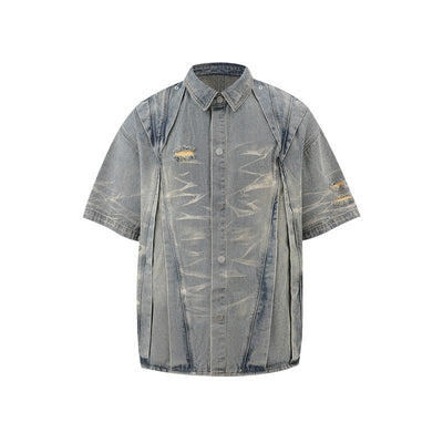 Conjunto de Camisa Vaquera Workwear Desgastada con Estilo Urbano - Image 34