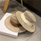 Sombrero de Paja Retro Británico para Mujer con Ala Plana