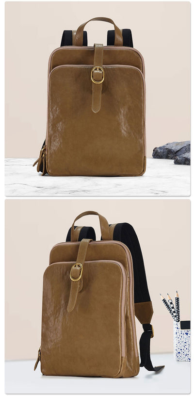 Mochila de Cuero Genuino Retro Laminado - Image 17