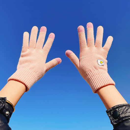Guantes Tejidos de Invierno con Contraste de Colores y Forro Polar para Mujer - Image 61