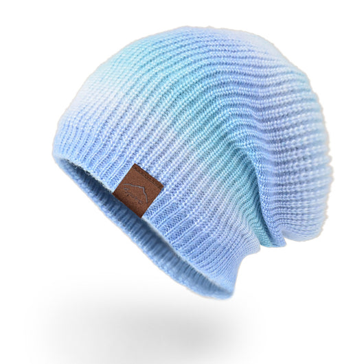 Gorro de Lana Tejido Degradado Tie-Dye Arcoíris para Mujer - Image 4