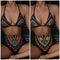 Bikini Floral de Cintura Alta para Mujer