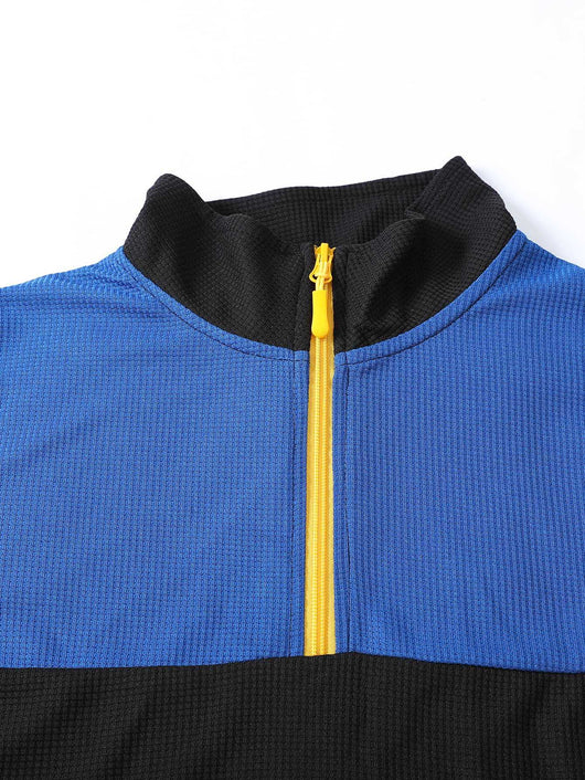 Suéter Deportivo Hombre Media Cremallera Bloques de Color Cuello Alto Manga Larga - Image 18