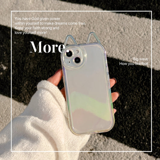 Funda para Celular Orejas de Gato con Laser Multicolor - Image 4