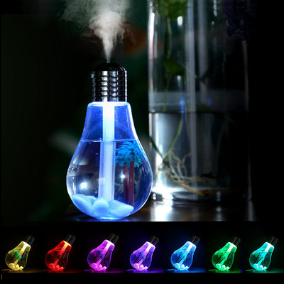 Humidificador Lámpara Nocturna con Paisaje Miniatura y Luz LED Colorida