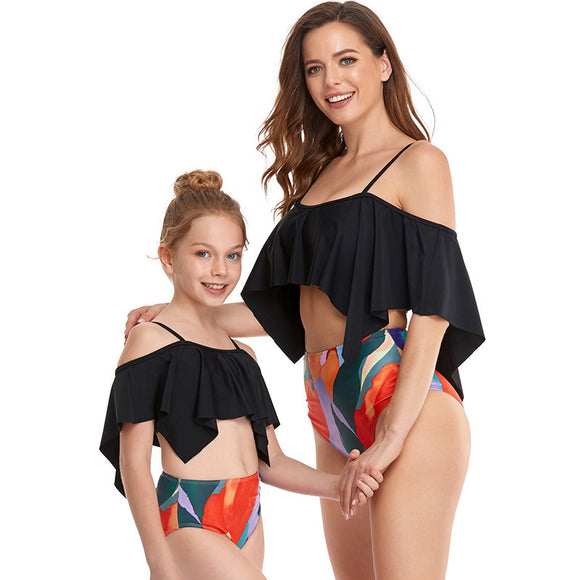 Bikini Estampado Cintura Alta - Traje de Baño Familiar