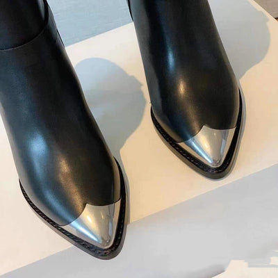 Botas de Tacón Alto Punta Fina con Personalidad para Mujer - Image 9