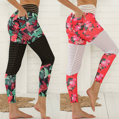Pantalones Yoga Melocotón con Bolsillos y Detalles de Encaje