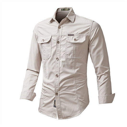 Camisa de Trabajo Otoñal para Hombre Talla Grande - Image 8