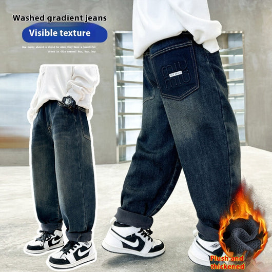 Pantalones Gruesos Cálidos Estilo Coreano para Niños - Image 10