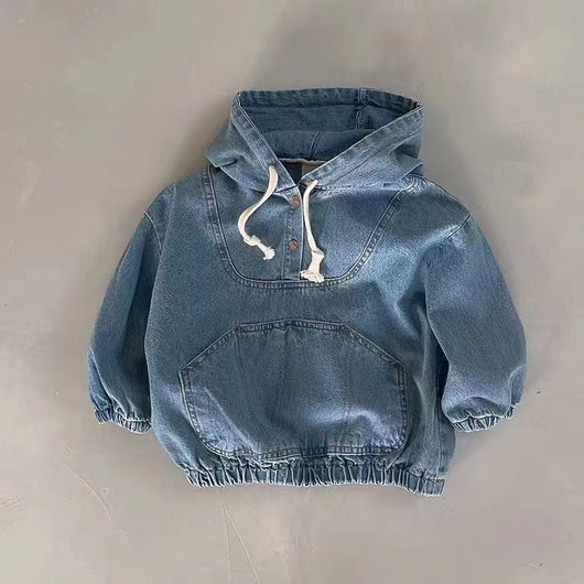 Sudadera Denim con Capucha para Bebés Niños y Niñas - Image 3