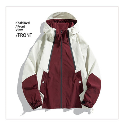 Chaqueta Bomber Impermeable y Cortavientos para Parejas - Diseño Color Block Casual - Image 23