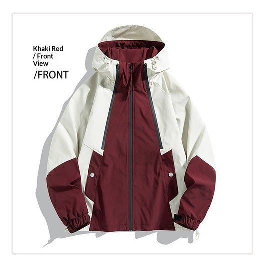 Chaqueta Bomber Impermeable y Cortavientos para Parejas - Diseño Color Block Casual - Image 23