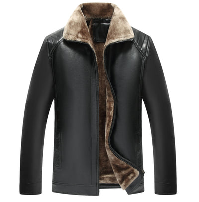 Chaqueta de Cuero Grueso Casual para Hombre con Forro de Algodón - Image 7