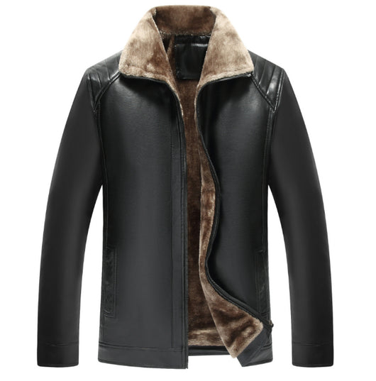 Chaqueta de Cuero Grueso Casual para Hombre con Forro de Algodón - Image 7
