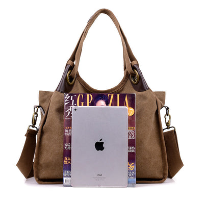 Bolsa de Lona Retro para Mujer - Bandolera Portátil Estilo Vintage - Image 7