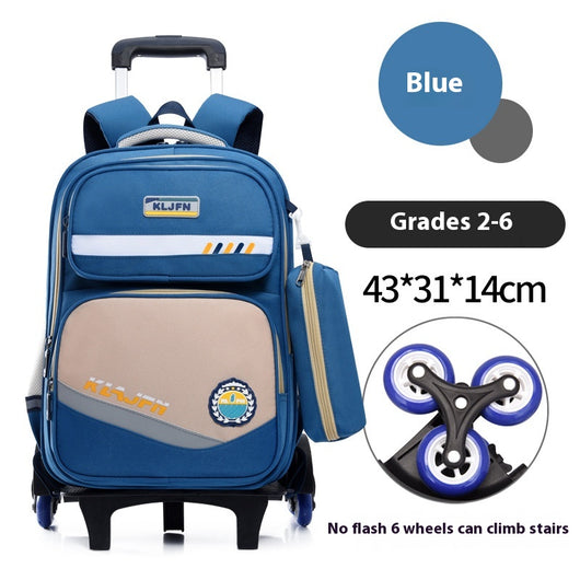 Mochila Escolar con Ruedas y Carrito Portátil Desmontable - Image 13