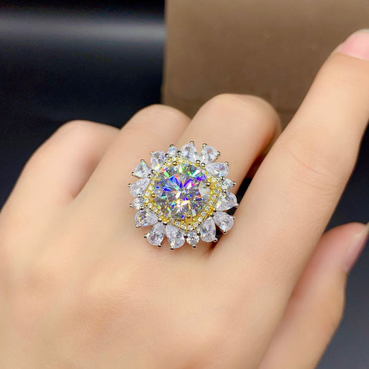 Conjunto de Anillo y Dije con Diamante Moissanita para Mujer - Image 2