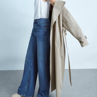 Abrigo Trench Vintage Cruzado para Mujer - Largo Sobre la Rodilla - Image 17