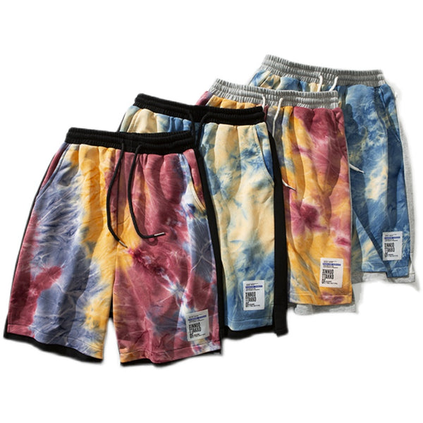 Shorts Tie-Dye Hombre Verano Cordón Ajustable Diseño Trendy