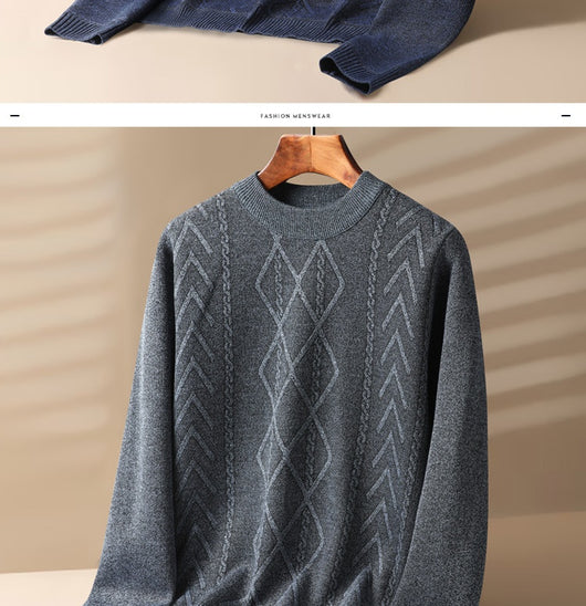 Suéter de Terciopelo Grueso para Hombre - Cuello Redondo Invierno - Image 9