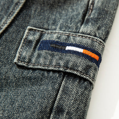 Pantalones Vaqueros Grises Holgados Rectos para Hombre - Estilo Japonés Casual - Image 9