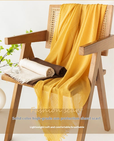 Pañoleta Ligera Protección Solar - Imitación Algodón Lino Colores Lisos - Image 75