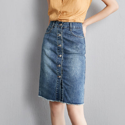 Falda Slim con Abertura Frontal y Botones Reductores - Image 9