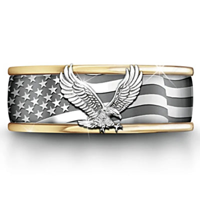 Anillo de Águila Bicolor Chapado en Oro - Joyería Elegante para Hombre - Image 6
